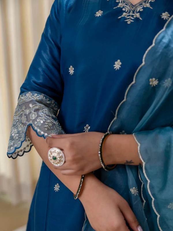 VP 9809 T Embroidred Kurta Sets with Sequins Work Women Suits